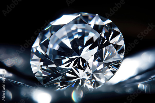 The Shimmering Beauty Of Polished Diamond Closeup. Generative AI
