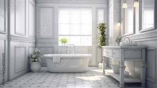bathroom with bathtub white interior 