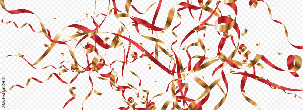 Obraz premium Red and Gold Spiral Fun Vector Panoramic