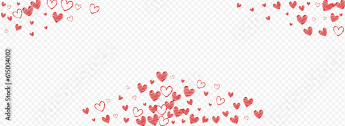 Red Confetti Vector Panoramic Transparent