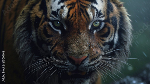 generative ai close up of a wild tiger face and eyes 