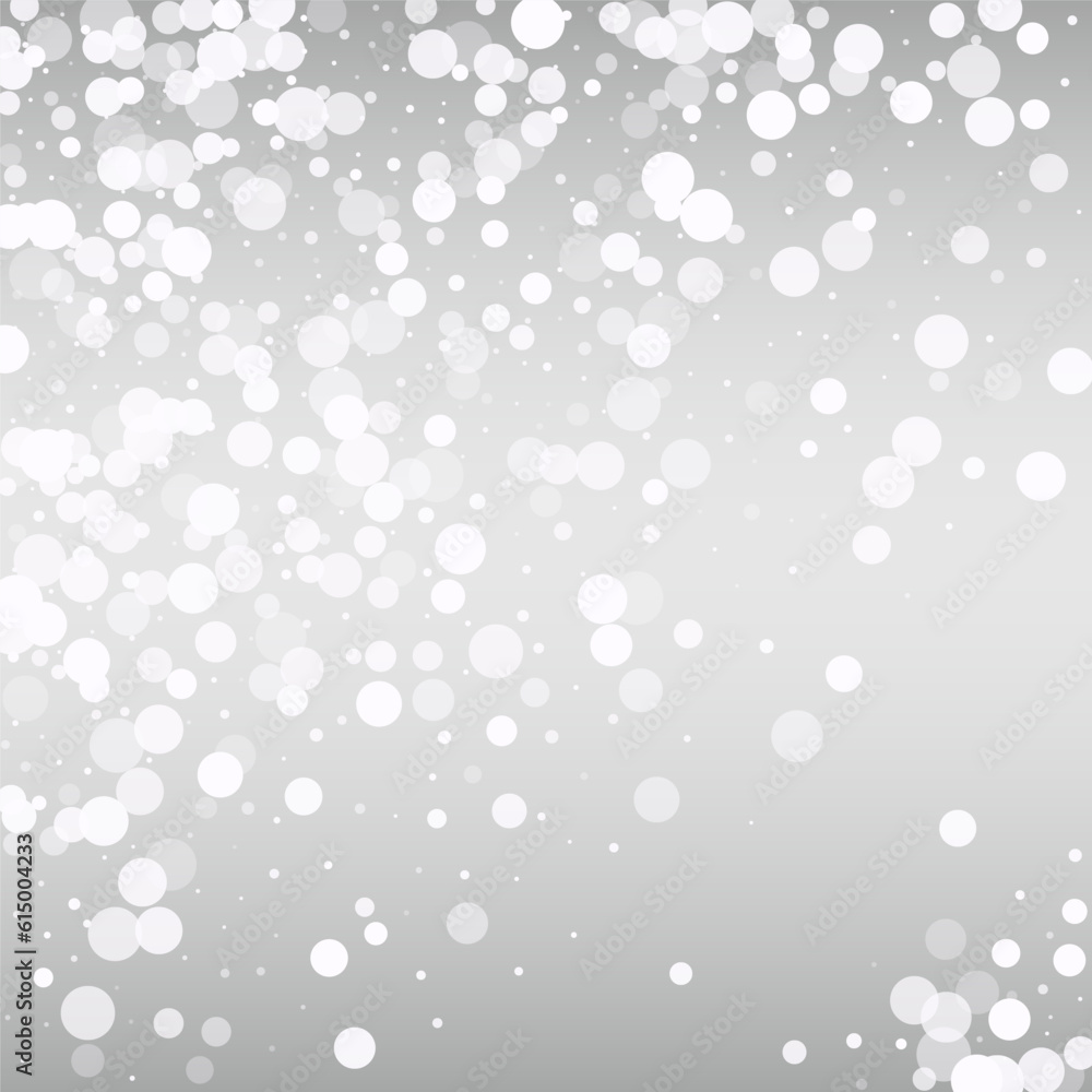Gray Snowfall Vector Silver Background. Falling