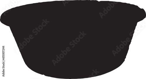 a silhouette of a basin