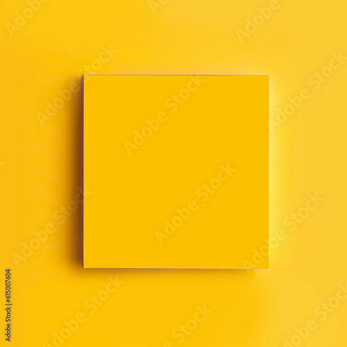 Yellow, bright, juicy card for advertising text. Tourism travel tour promotion background. Summer yellow blank frame with copy space. 3d render illustration. 