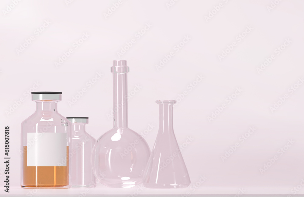 Drug vaccine. Medical jar, cosmetc container, serum with liquid isolated on light background. Empty space for ad text. 3d render illustration. Drug vaccine. Medical jar, cosmetc container, serum with liquid isolated on light background. Empty space for ad text. 3d render illustration.