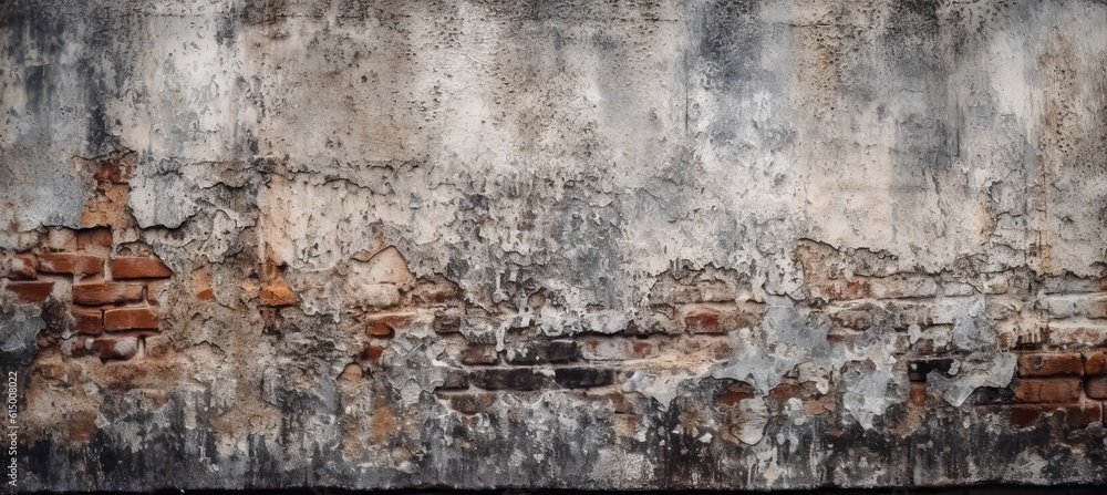 Obraz premium Cracked old concreate wall industrial background. Generative AI technology.