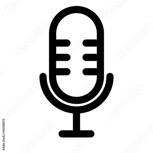 音楽、マイク、音声、歌を表すラインスタイルのアイコン