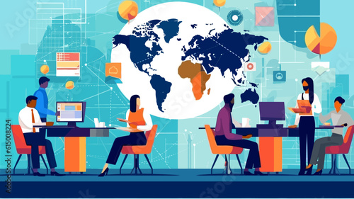 Global communication network concept. Environmental technology. Sustainable development goals. SDGs. Vector illustration.