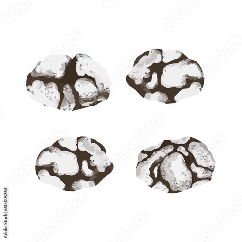 Crinkle cookies. Hand drawn watercolor vector illustration