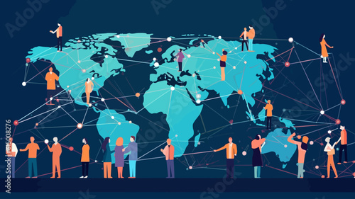 Global communication network concept. Environmental technology. Sustainable development goals. SDGs. Vector illustration.