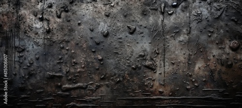 Rusty metal wall background. Scratch crack surface. Generative AI technology.