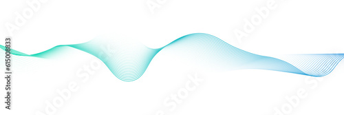 Abstract gradient smooth wave on a white background. Dynamic sound wave. Design element. Vector illustration.