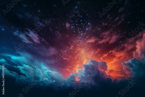 ai generative surreal and colorful sky background with a night universe atmosphere 