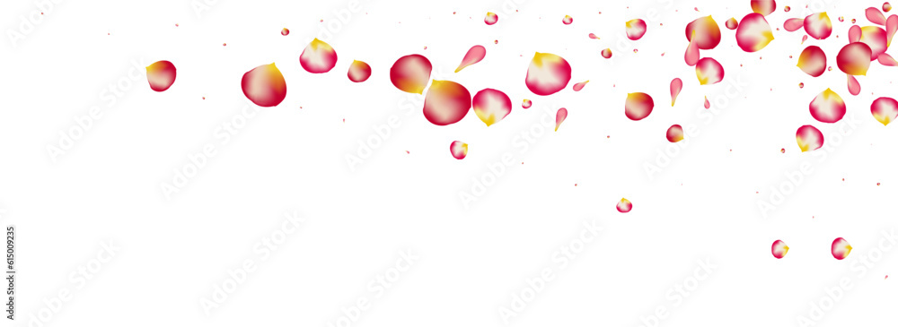 Pink Floral Japan Vector Panoramic White
