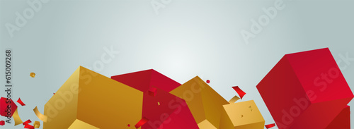 Yellow Box Flying Fashion Vector Panoramic Grey