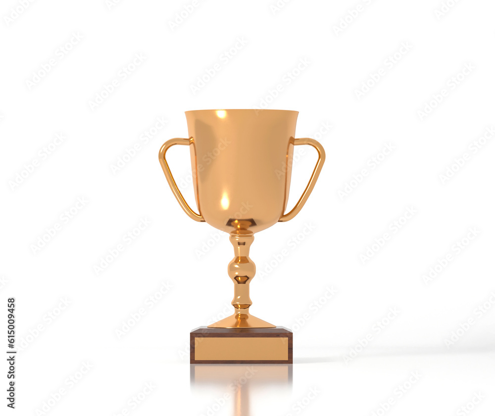 Winner Champion Cup. 3d render illustration. Prize for winning the tournament. Golden award on a white background Winner Champion Cup. 3d render illustration. Prize for winning the tournament. Golden award on a white background