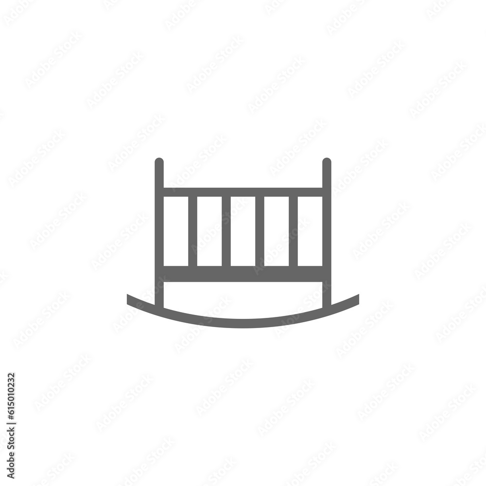 Baby crib cradle bed icon isolated on transparent background Baby crib cradle bed icon isolated on transparent background