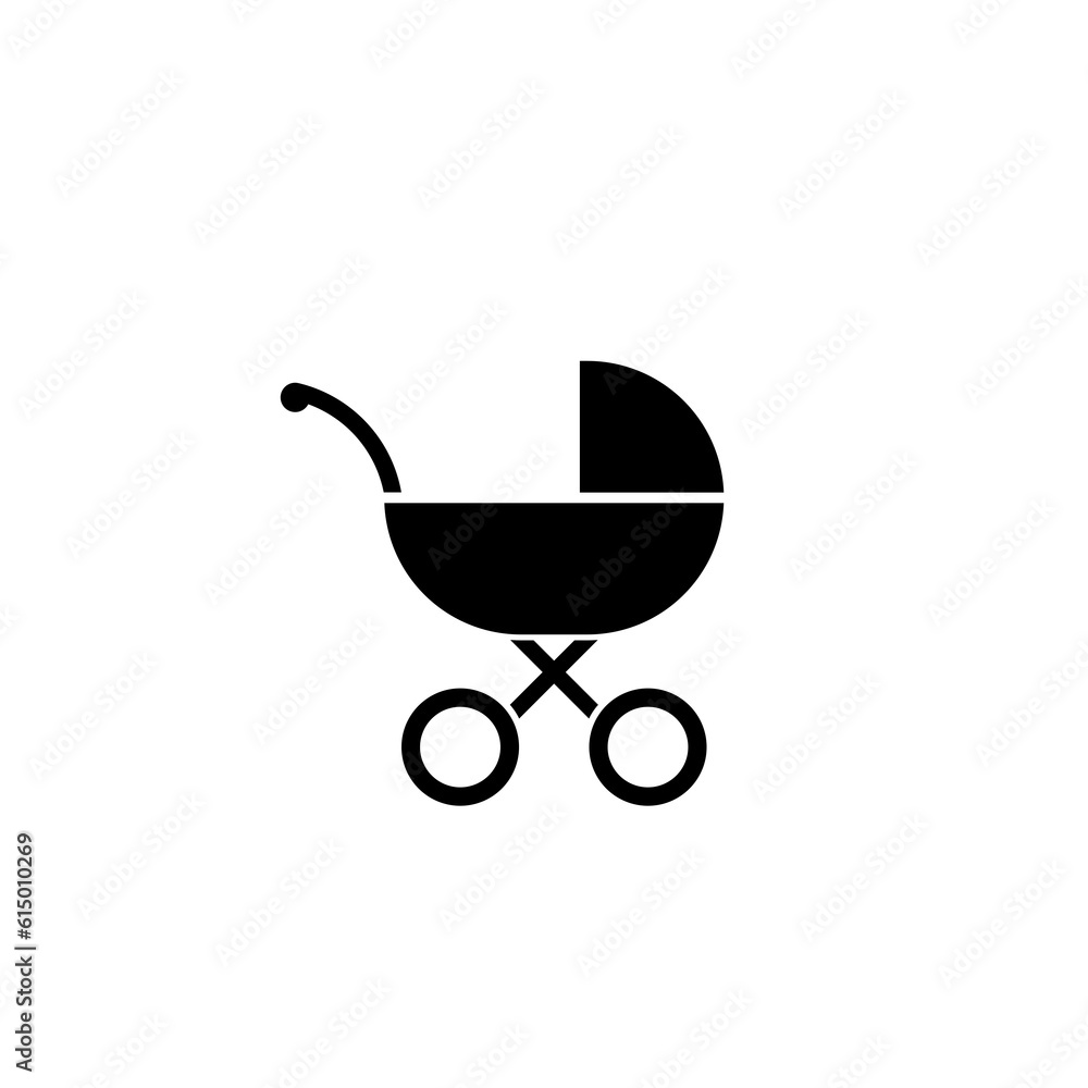 Baby stroller icon isolated on transparent background Baby stroller icon isolated on transparent background