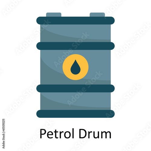 Petrol Drum Vector Flat Icon Design illustration. Nature and ecology Symbol on White background EPS 10 File