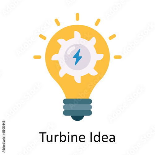 Turbine Idea Vector Flat Icon Design illustration. Nature and ecology Symbol on White background EPS 10 File