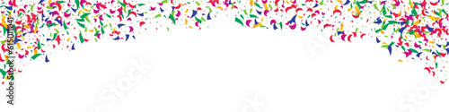 Color Confetti Christmas Vector White Panoramic