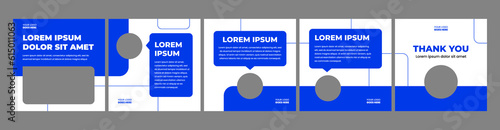 Simple carousel layout template for social media posts. blue theme social media template