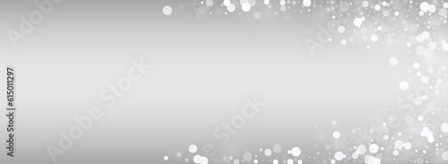 Light Snow Vector Silver Panoramic Background.