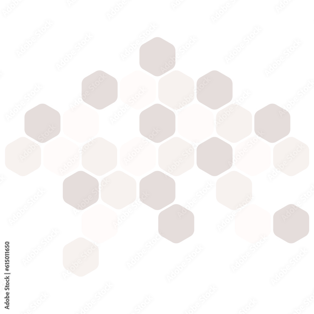 Futuristic white random digital hexagons, honeycomb elements Futuristic white random digital hexagons, honeycomb elements
