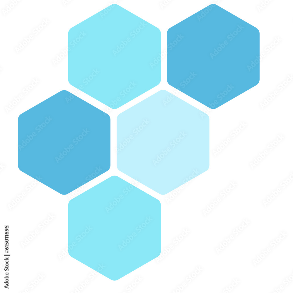 Futuristic blue random digital hexagons, honeycomb elements Futuristic blue random digital hexagons, honeycomb elements