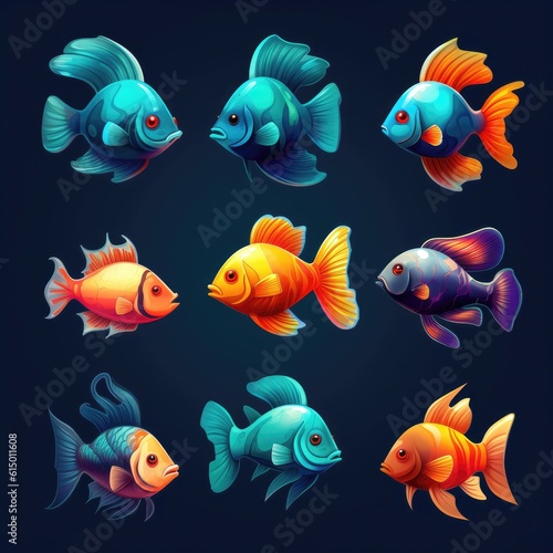 colorful fish aquarium ai generated