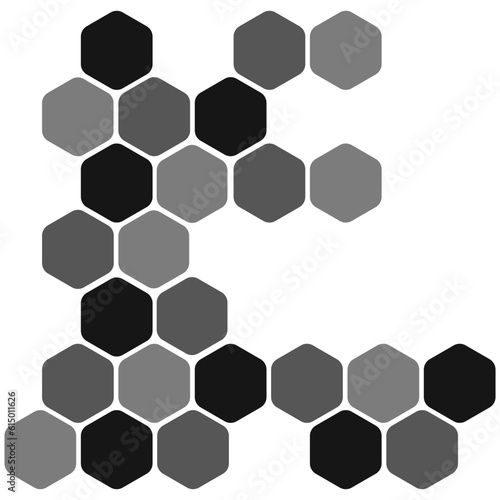 Fototapeta Naklejka Na Ścianę i Meble -  Futuristic random digital hexagons, honeycomb elements