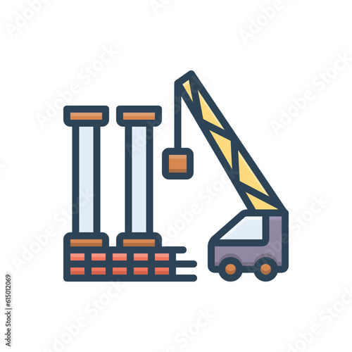 Color illustration icon for foundations 