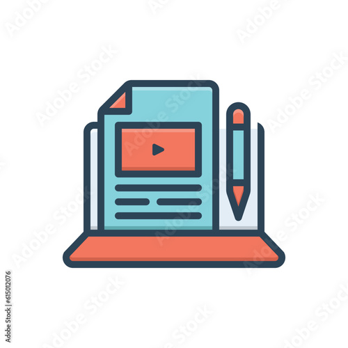 Color illustration icon for editor 