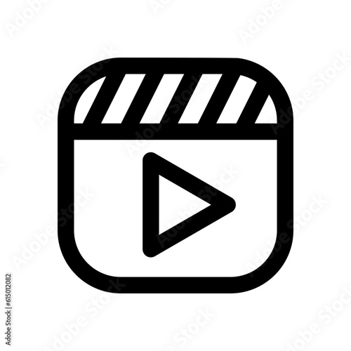 映像、再生、アプリを表すラインスタイルのアイコン