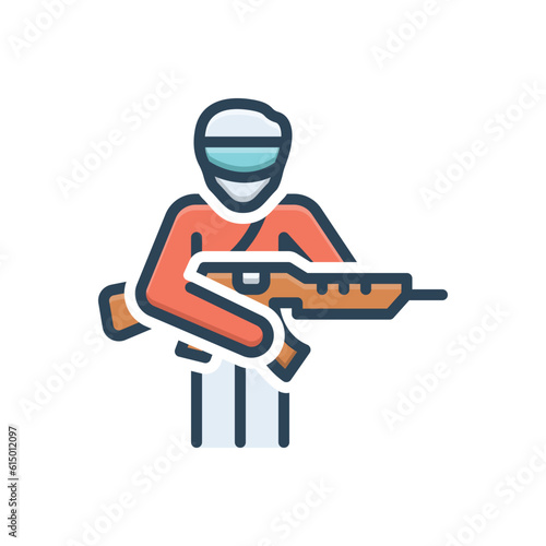 Color illustration icon for terror 