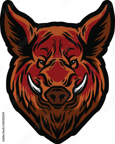 Wild Boar Face Illustration. Wild. Face. Vector