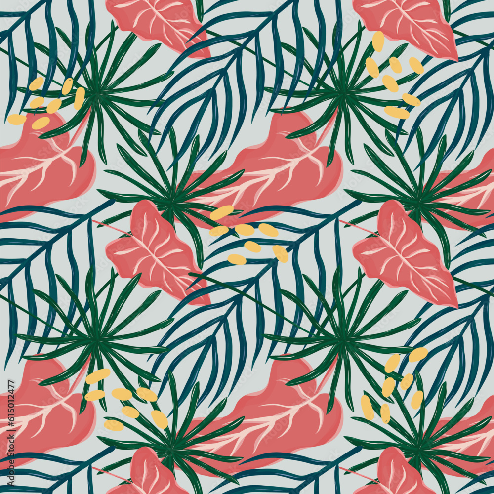 hand drawn colorful leaves pattern hand drawn colorful leaves pattern