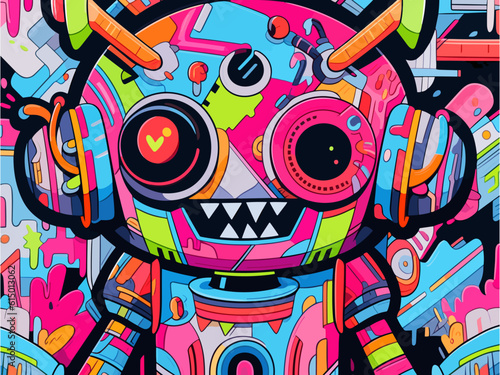 A cute robot with adorable expressions and an amusing appearance