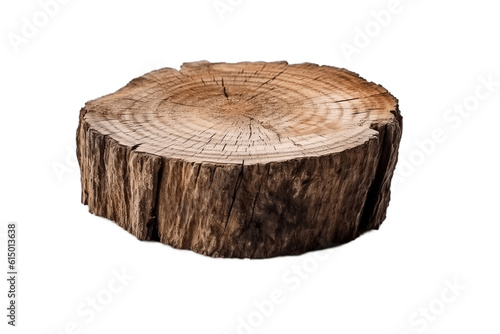 Isolated Wood Stump on Transparent Background Illustration, AI