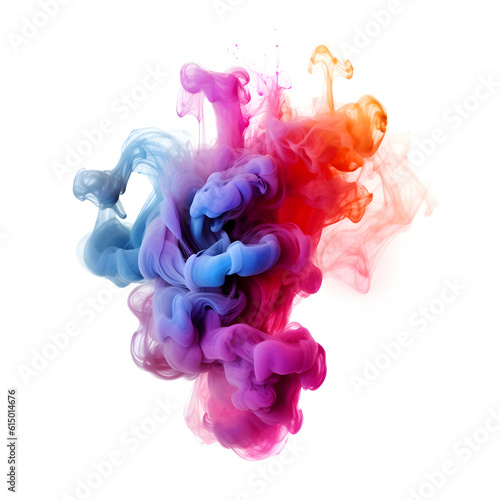 Colored smoke on a white isolated background.
