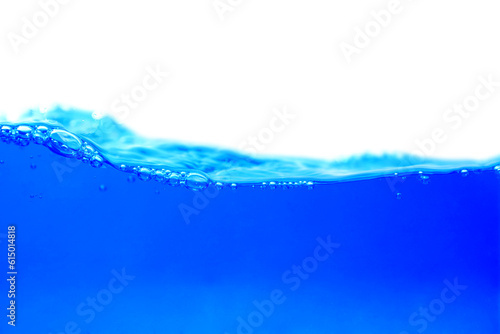 close up of water waves on white background with space for text