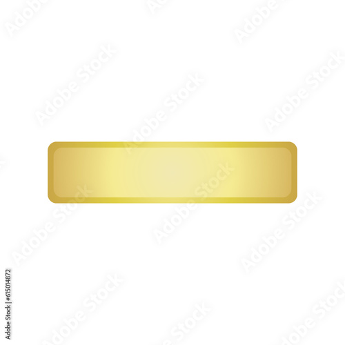 Gold name tag, golden square rounded corner, golden sign, golden label, gold banner