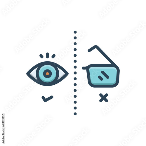Color illustration icon for without 