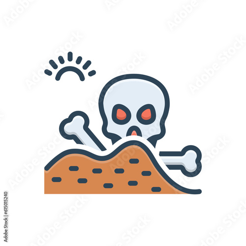 Color illustration icon for remains 