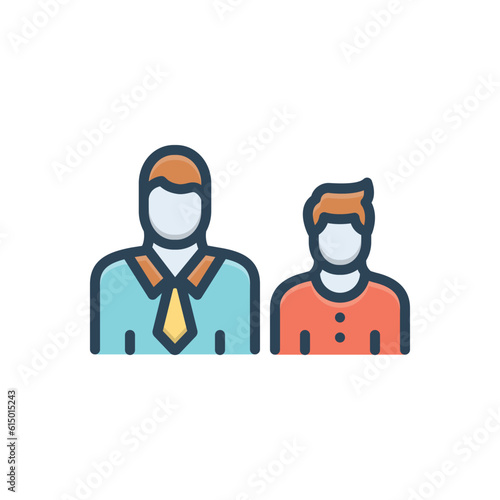 Color illustration icon for younger 
