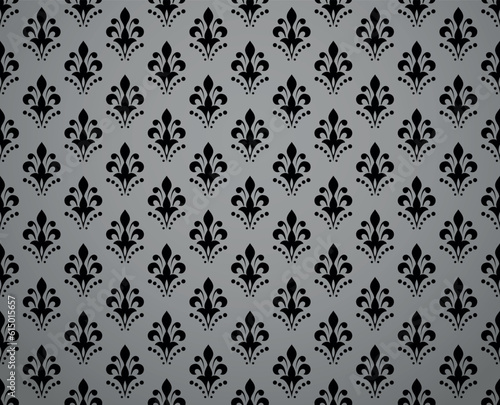 Flower geometric pattern. Seamless vector background. Gray and black ornament © ELENA