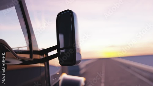 3d visualization of a truck driving on the highway