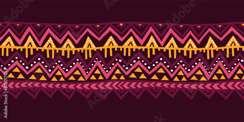 Hand drawn abstract seamless pattern, ethnic background, african style - great for textiles, banners, wallpapers, wrapping - vector design