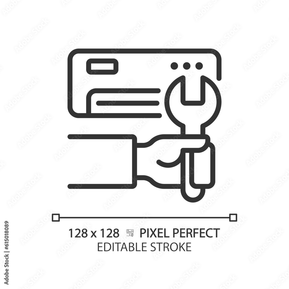Ac installation linear icon. Air conditioner. Hvac maintenance. Climate control. Electric appliance. Repair service. Thin line illustration. Contour symbol. Vector outline drawing. Editable stroke Ac installation linear icon. Air conditioner. Hvac maintenance. Climate control. Electric appliance. Repair service. Thin line illustration. Contour symbol. Vector outline drawing. Editable stroke