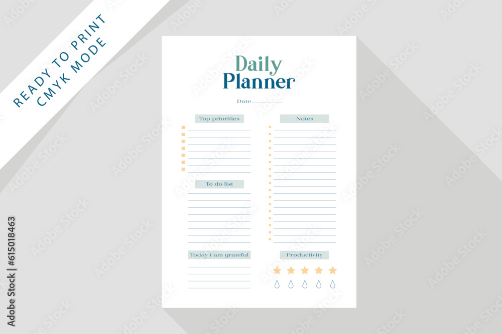 Obraz premium Daily planner, bullet journal planner template, vector illustration